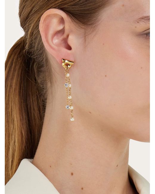 Ferragamo Natural Double Drop Earrings