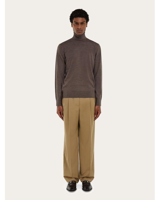 Ferragamo Brown High Neck Pullover for men