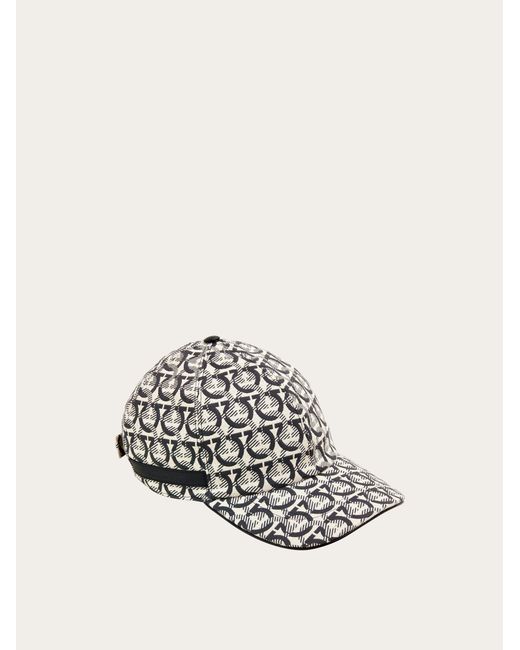 Ferragamo White Gancini Baseball Cap for men