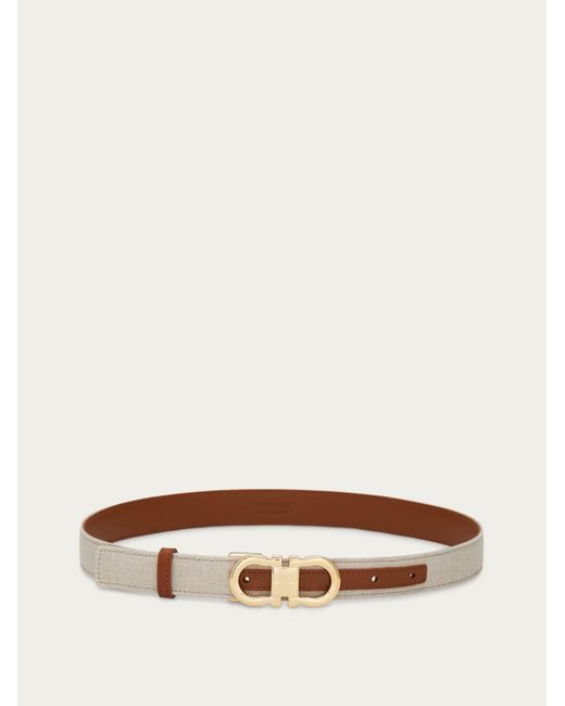 Ferragamo Brown Reversible And Adjustable Gancini Belt