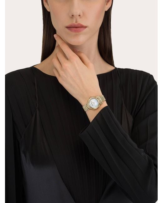 Ferragamo Metallic Gancini Twisted 32Mm Watch