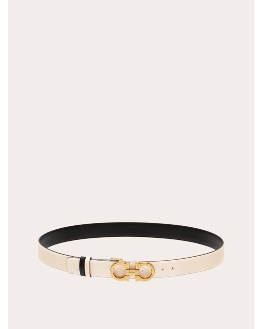 Ferragamo Natural Reversible And Adjustable Gancini Belt