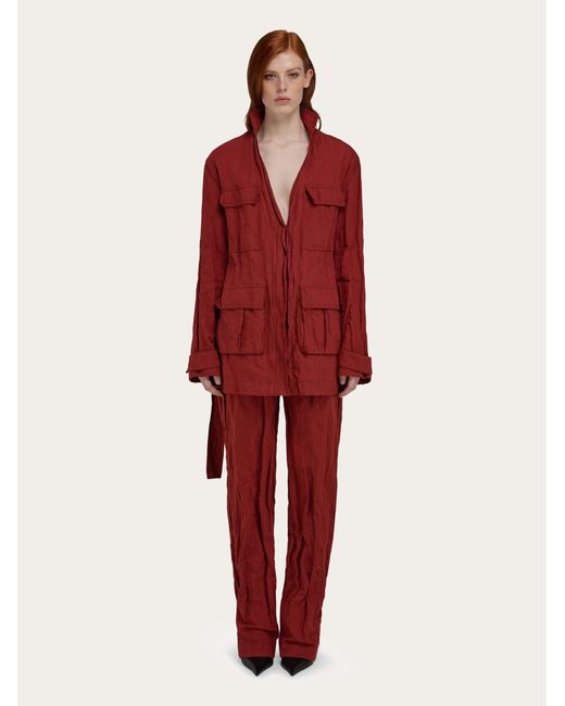 Femmes Pantalon Froissé Rouge Ferragamo en coloris Red