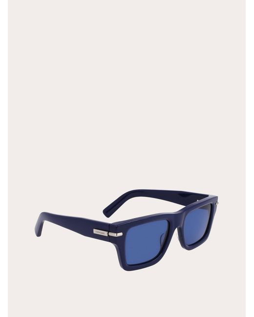 Ferragamo Blue Rectangular Frame Sunglasses for men
