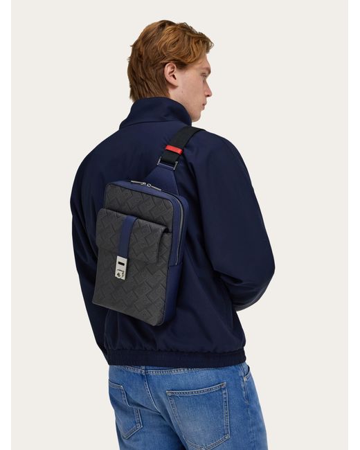 Ferragamo Blue Single-Strap Backpack for men
