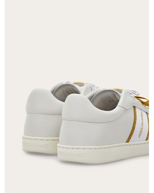 Ferragamo White Sneakers With Mini Bow Detail