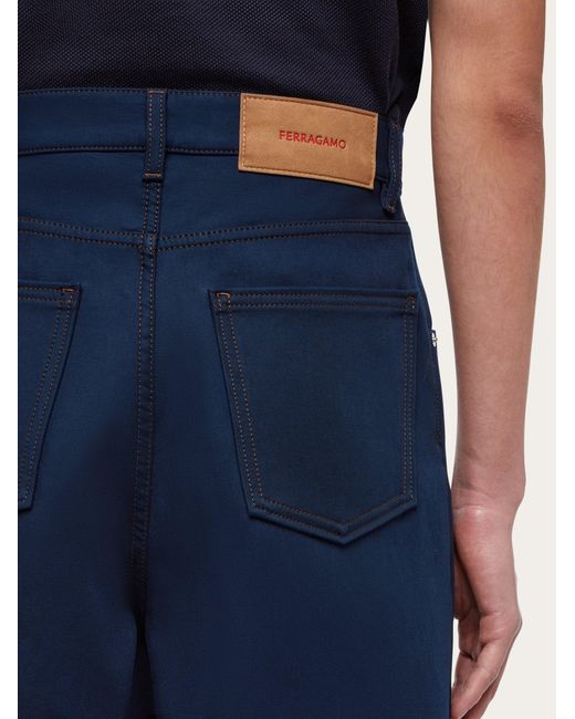 Ferragamo Blue Jeans With Contrasting Stitching for men