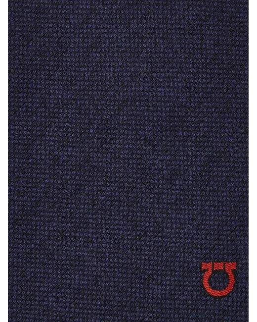 Ferragamo Blue Gancini Jacquard Tie for men