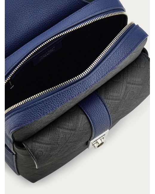 Ferragamo Blue Single-Strap Backpack for men