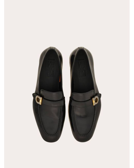 Ferragamo White Tramezza Loafer With Gancini Ornament .5 for men