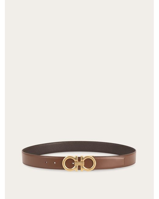 Ferragamo Natural Reversible And Adjustable Gancini Belt for men
