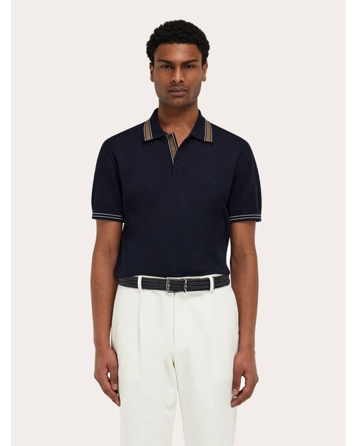 Ferragamo White Woven Belt for men