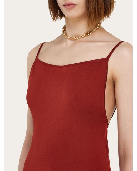 Ferragamo Red Knitted Slip Dress