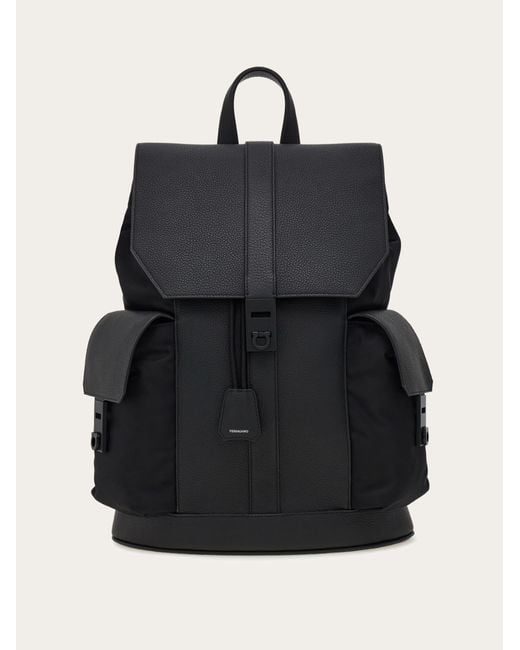 Ferragamo Black Utility Backpack for men