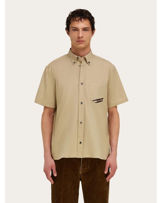 Ferragamo Natural Short Sleeve Shirt for men