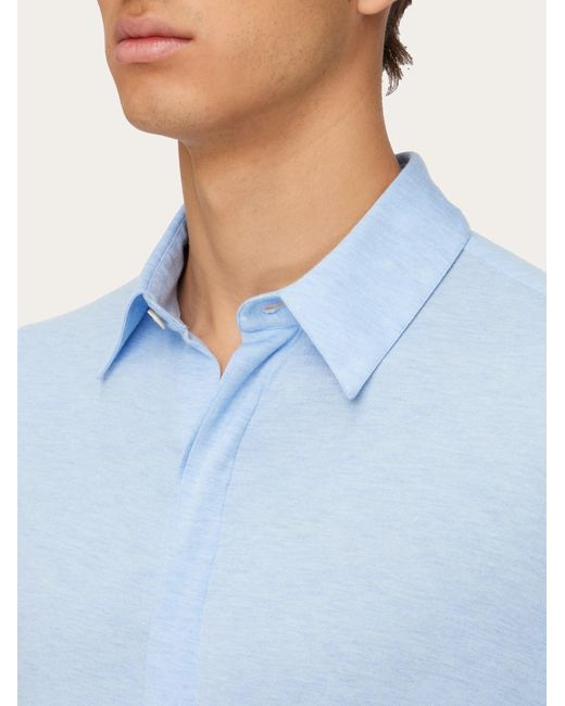 Ferragamo Blue Jersey Shirt for men