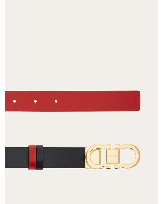 Ferragamo White Reversible And Adjustable Gancini Belt