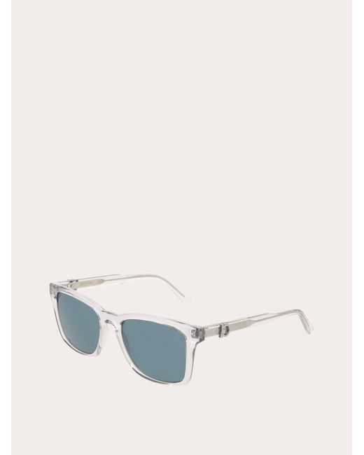 Ferragamo Blue Rectangular Frame Sunglasses Colorless for men