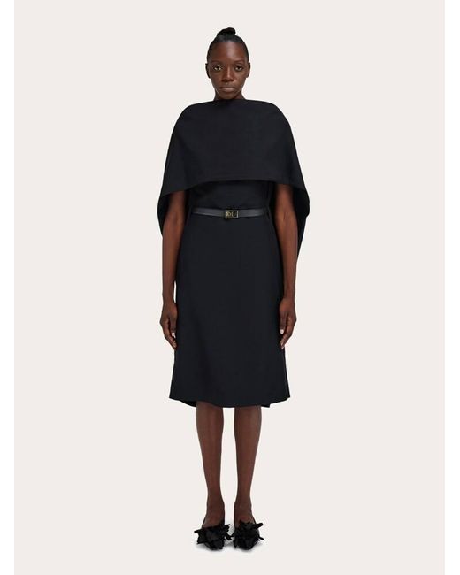 Donna Abito Con Mantella di Ferragamo in Black