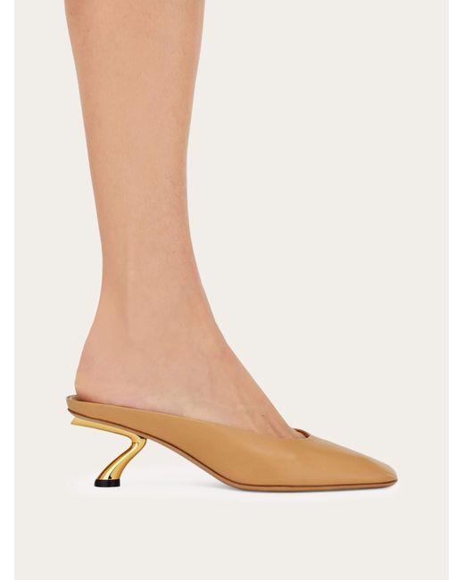 Ferragamo Natural S-Shaped Heel Mule