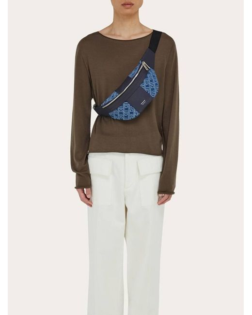 Uomo Marsupio Monogram di Ferragamo in Blue da Uomo
