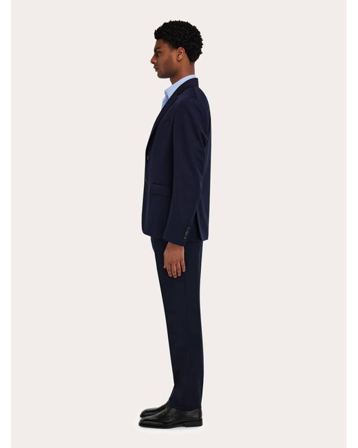 Ferragamo Blue Wool And Cashmere Faille Suit for men