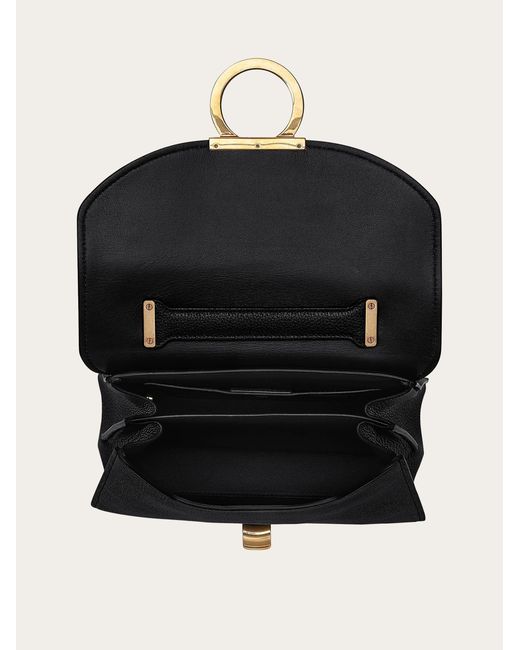 Ferragamo Black Gancini Top Handle