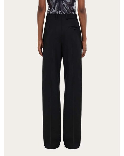 Ferragamo Black Cashmere Blend Tailored Trouser