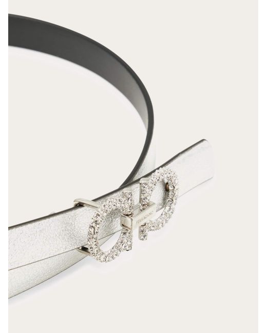 Ferragamo Natural Reversible And Adjustable Gancini Belt