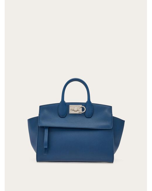 Ferragamo Blue Studio Soft Bag (M)