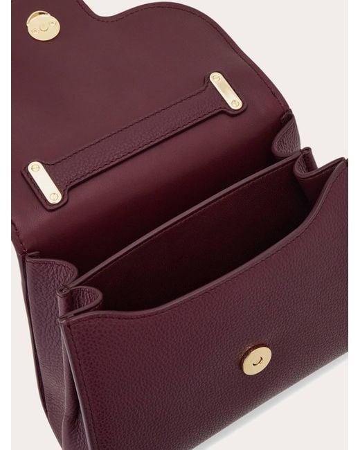 Ferragamo Purple Double Gancini Top Handle (Xs)
