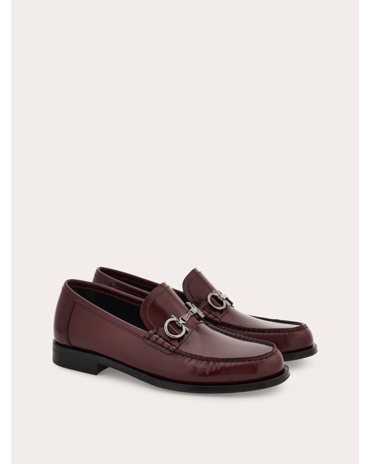 Ferragamo Brown Loafer With Gancini Buckle for men
