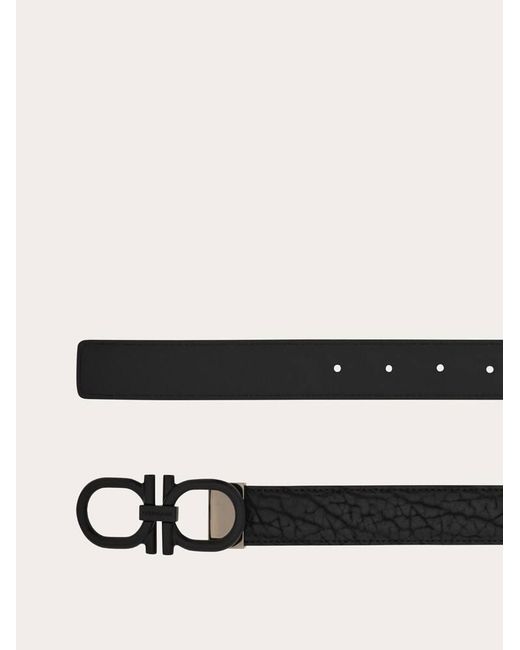 Ferragamo White Reversible And Adjustable Gancini Belt for men