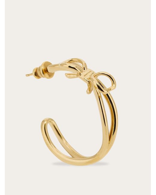 Ferragamo Metallic Earrings With Bow