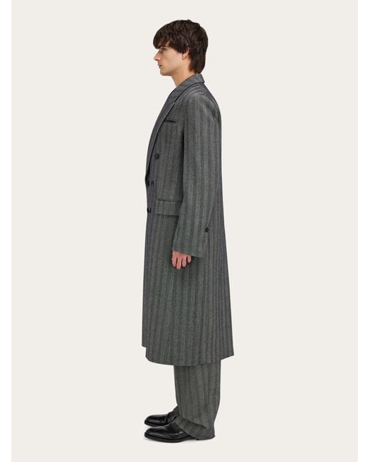 Uomo Cappotto Doppio Petto di Ferragamo in Gray da Uomo