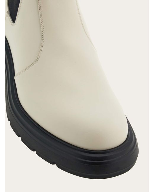 Chelsea boot with chunky sole Ferragamo en coloris White