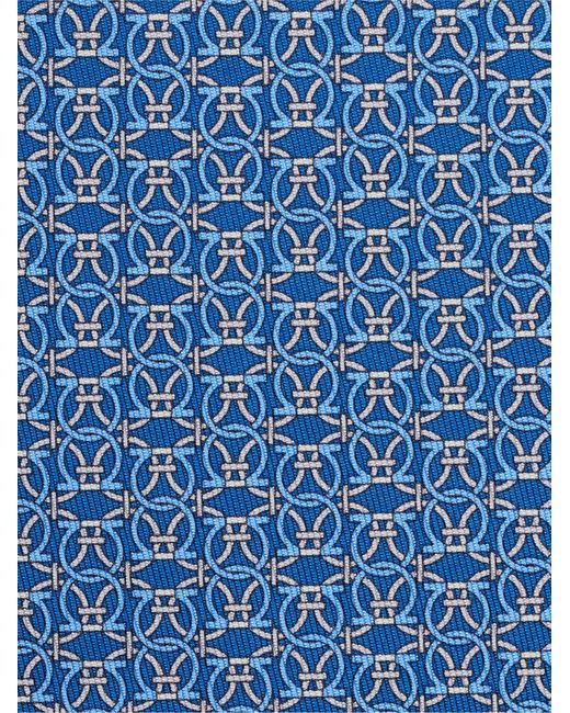 Cravatta in seta stampa Cerchio di Ferragamo in Blue da Uomo