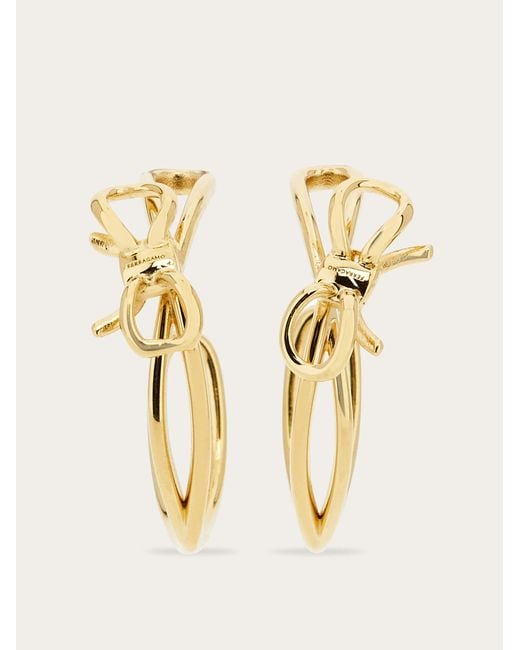 Ferragamo Metallic Earrings With Bow