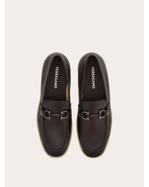 Ferragamo White Casual Loafer With Gancini Ornament .5 for men