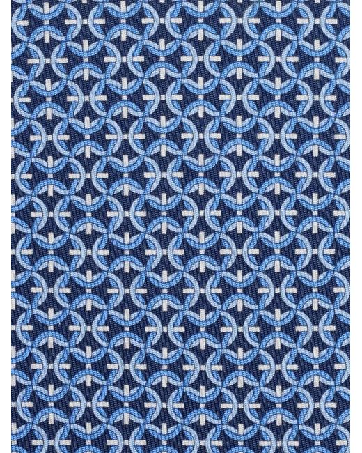 Ferragamo Herren Seidenkrawatte mit Gancini-Print in Blue für Herren