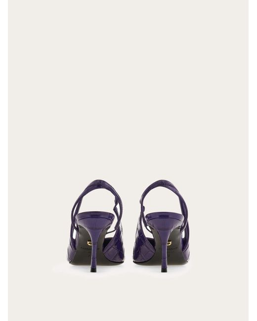 Ferragamo Purple Mid Heel Slingback