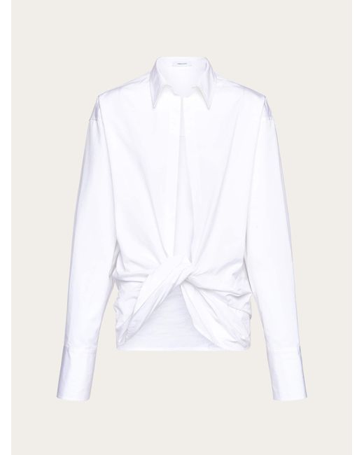 Ferragamo White Damen Bluse mit Knoten