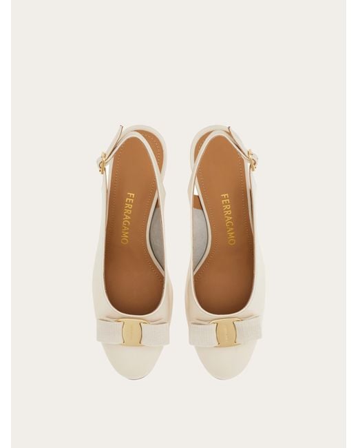 Ferragamo Natural Vara Bow Slingback