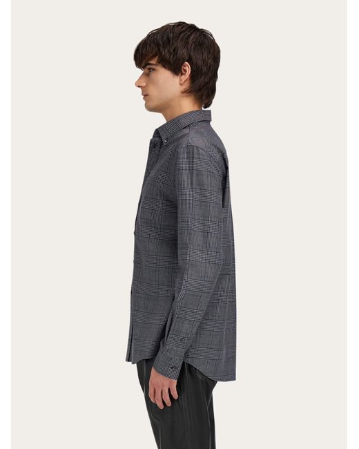 Uomo Camicia A Quadri di Ferragamo in Gray da Uomo