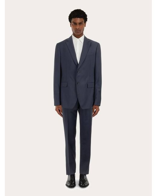 Ferragamo Blue Plain Suit for men