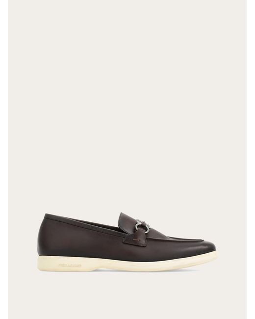 Ferragamo White Casual Loafer With Gancini Ornament .5 for men