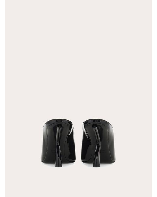 Ferragamo Black S-Shaped Heel Mule