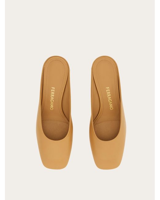 Ferragamo Natural S-Shaped Heel Mule