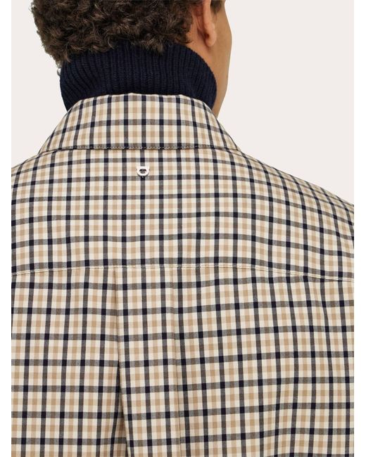 Ferragamo Blue Check Bomber Jacket for men