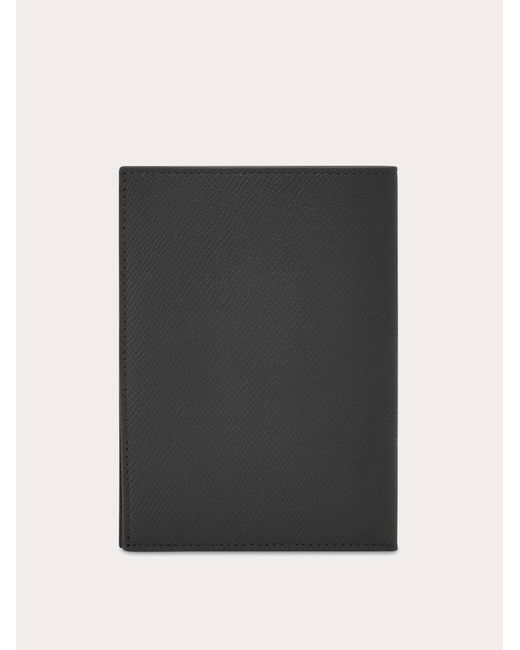 Ferragamo Black Gancini Passport Holder for men
